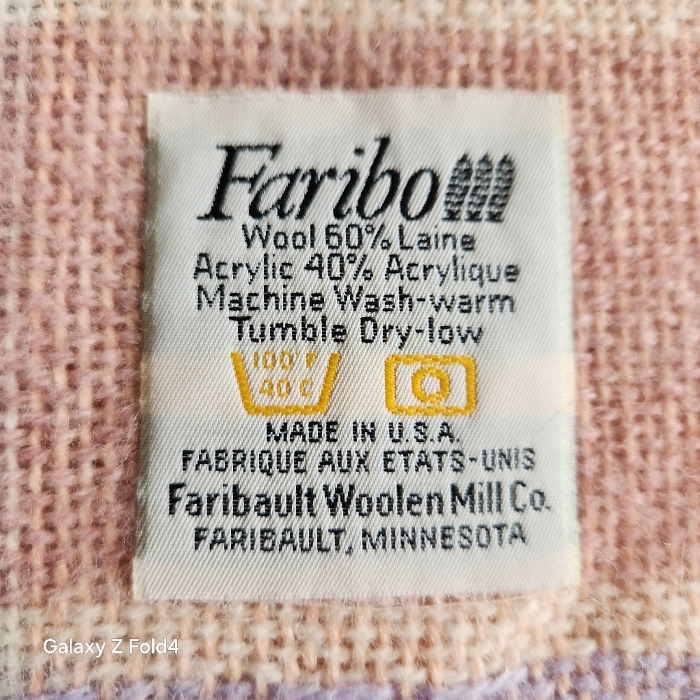 Faribault Pastel Plaid Throw Blanket - Picture 2 of 8